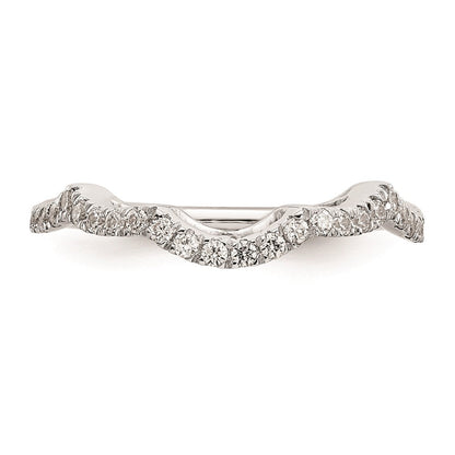 14K White Gold Real Diamond Wedding Band