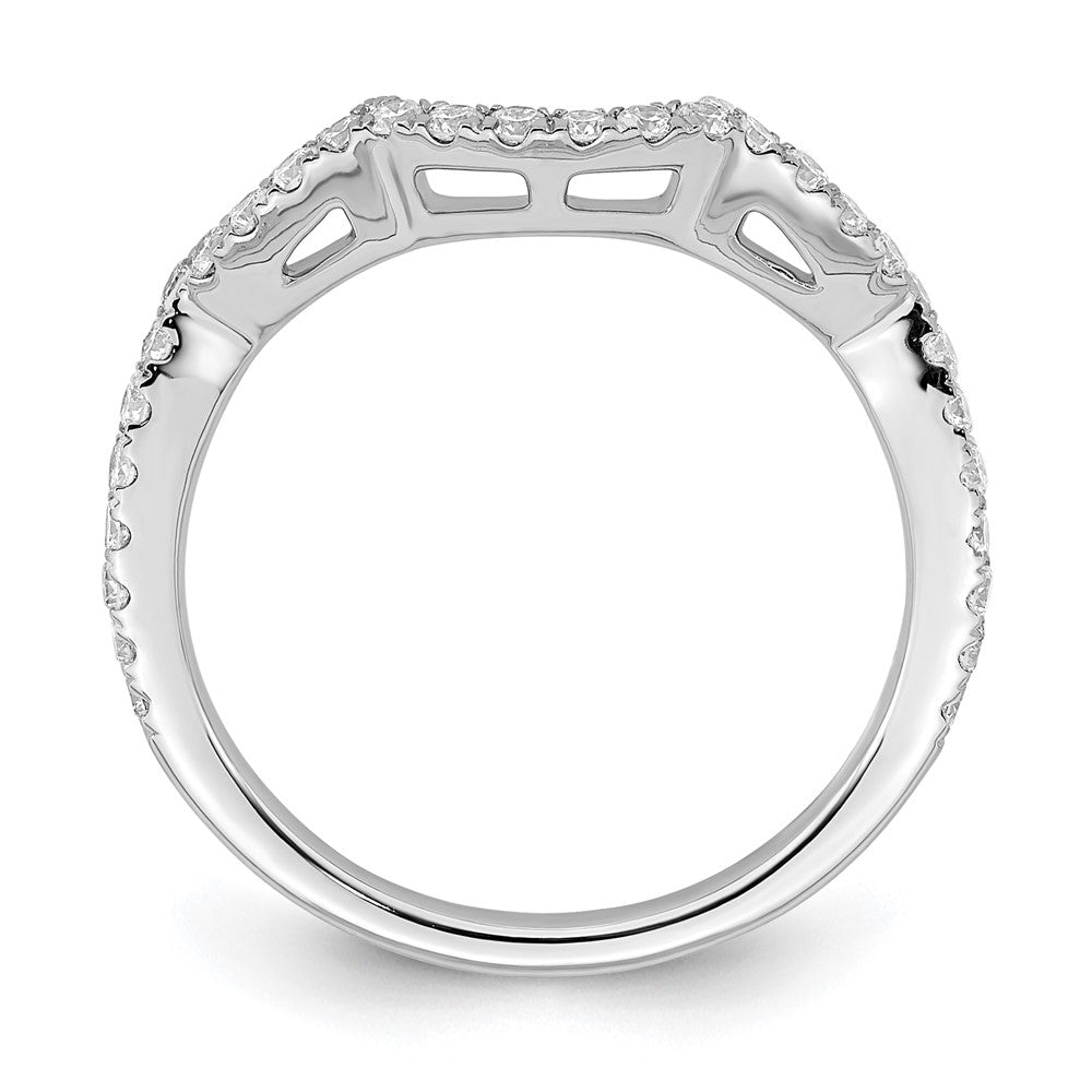 14K White Gold Real Diamond Wedding Band