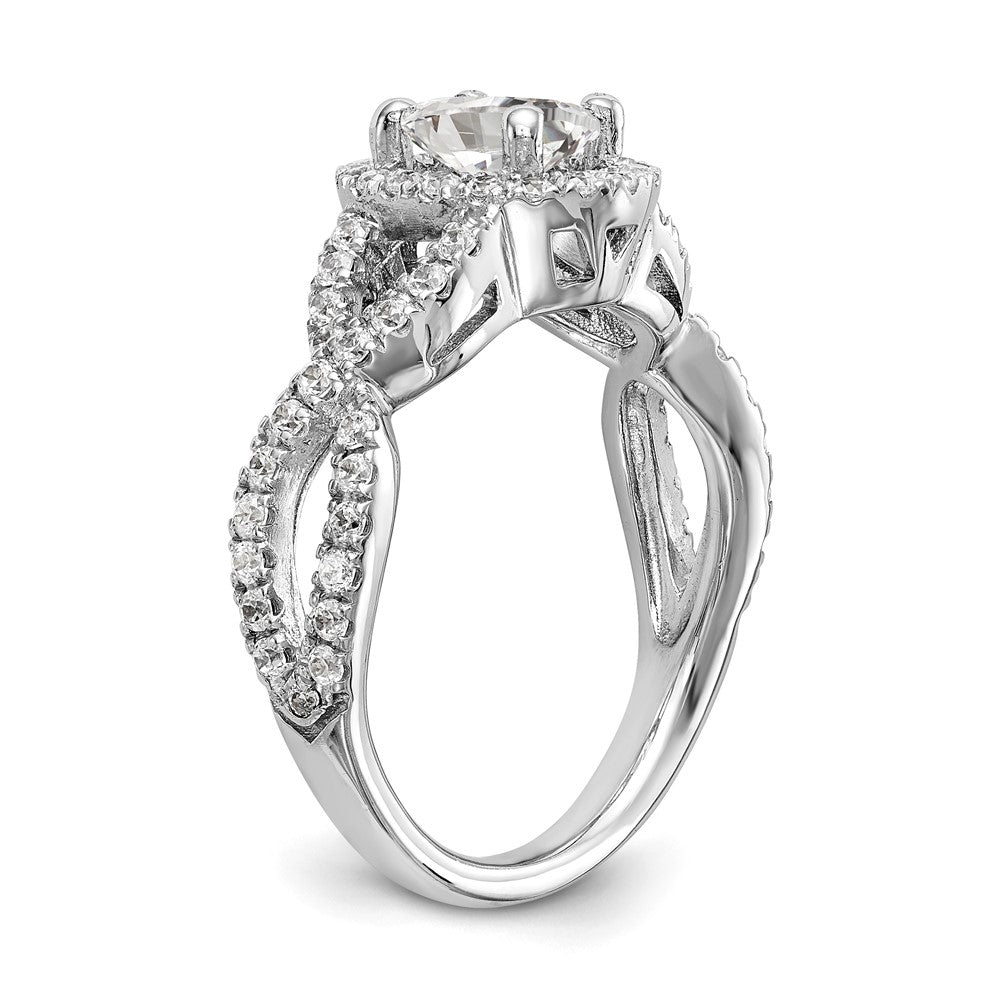 1.00ct. CZ Solid Real 14K White Gold Oval Oval Halo Engagement Ring