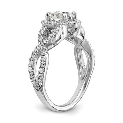 1.00ct. CZ Solid Real 14K White Gold Oval Oval Halo Engagement Ring