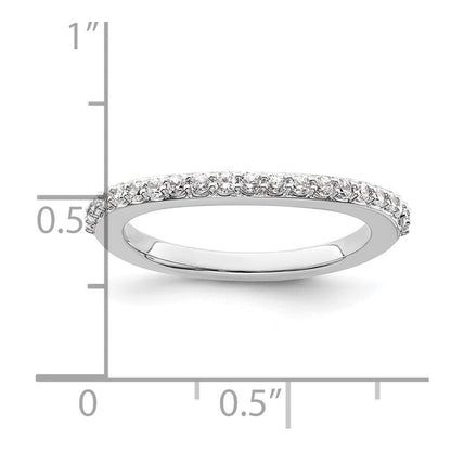 14K White Gold Real Diamond Wedding Band