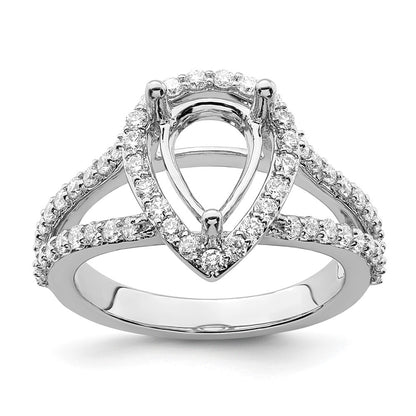 2.00ct. CZ Solid Real 14K White Gold Pear Pear Halo Engagement Ring