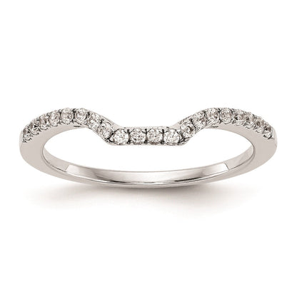 14K White Gold Real Diamond Wedding Band
