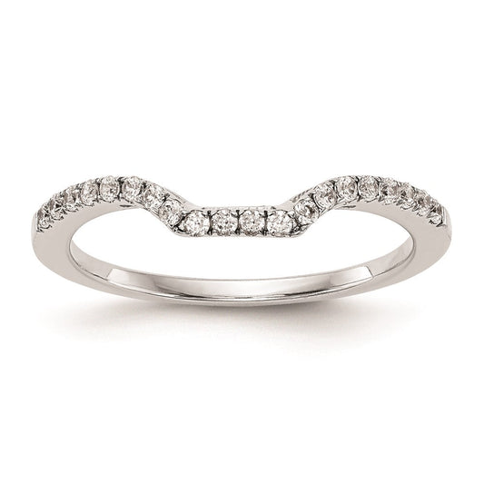 14K White Gold Real Diamond Wedding Band