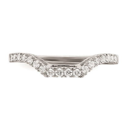 14K White Gold Real Diamond Wedding Band