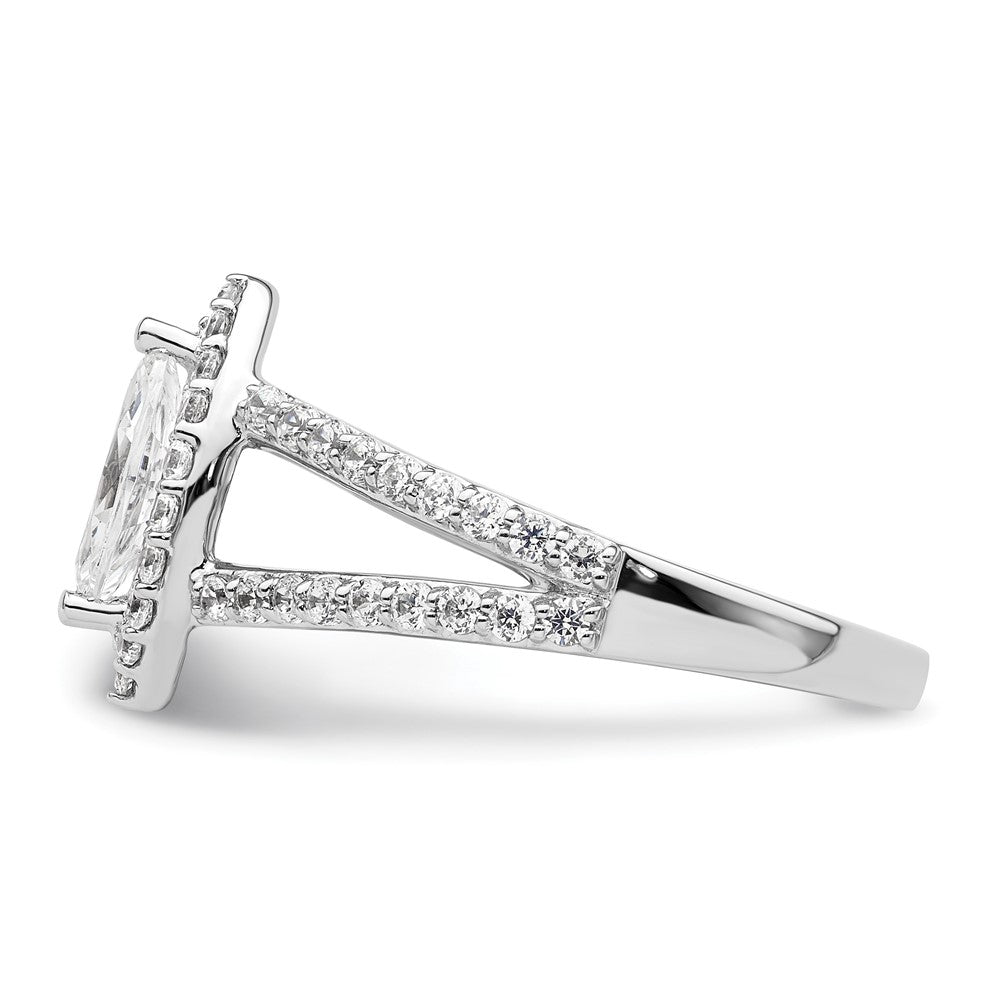 14K White Gold Halo Plus (Holds 1/2 Carat (8X4mm) Marquise Center) 5/8 Diamond Semi Mount Engagement Ring