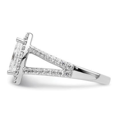 14K White Gold Halo Plus (Holds 1/2 Carat (8X4mm) Marquise Center) 5/8 Diamond Semi Mount Engagement Ring