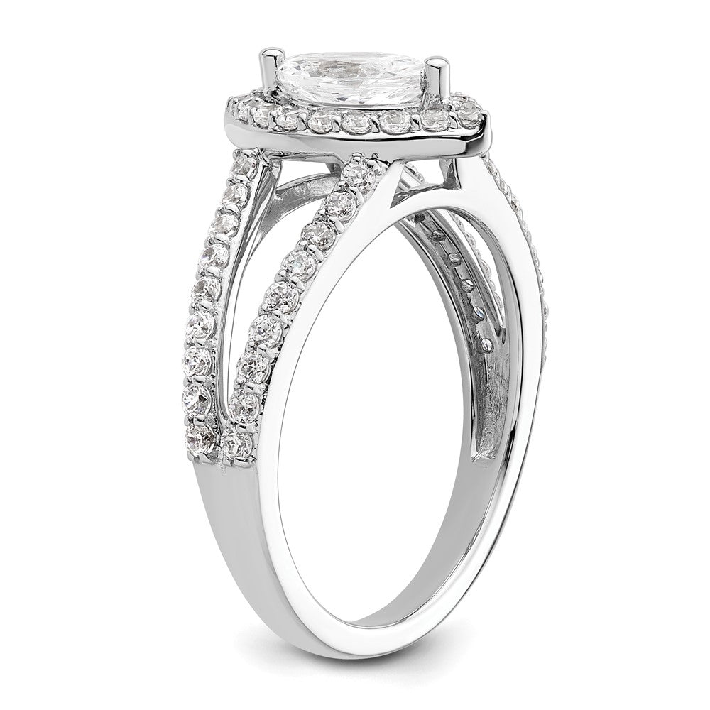14K White Gold Halo Plus (Holds 1/2 Carat (8X4mm) Marquise Center) 5/8 Diamond Semi Mount Engagement Ring