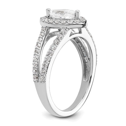 14K White Gold Halo Plus (Holds 1/2 Carat (8X4mm) Marquise Center) 5/8 Diamond Semi Mount Engagement Ring