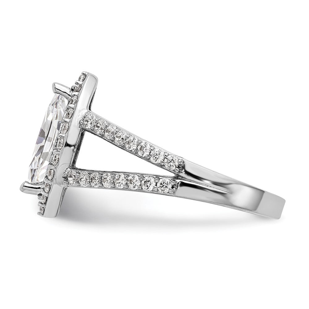1.00ct. CZ Solid Real 14K White Gold Marquise Halo Engagement Ring