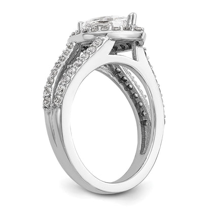 1.00ct. CZ Solid Real 14K White Gold Marquise Halo Engagement Ring