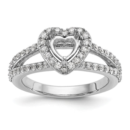 1.00ct. CZ Solid Real 14K White Gold Heart Halo Engagement Ring