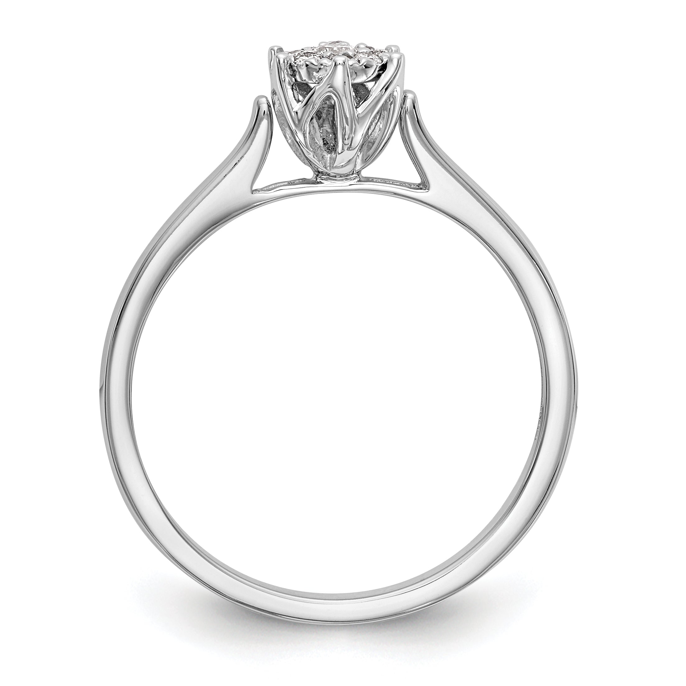14K White Gold Complete Diamond Cluster Engagement Ring