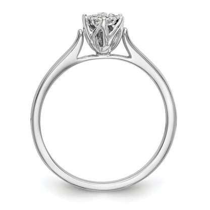 14K White Gold Complete Diamond Cluster Engagement Ring