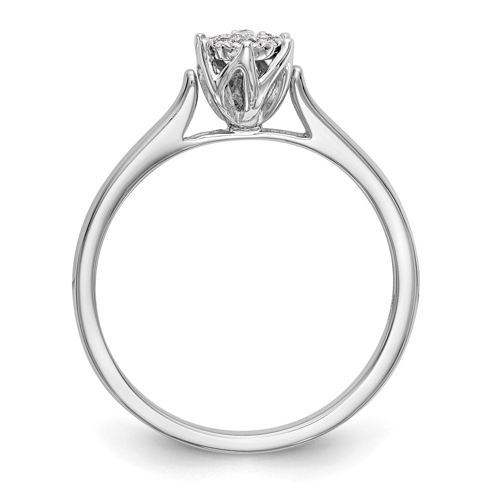 14k White Gold Complete Real Diamond Cluster Engagement Ring
