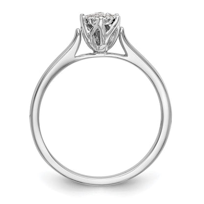 14k White Gold Complete Real Diamond Cluster Engagement Ring