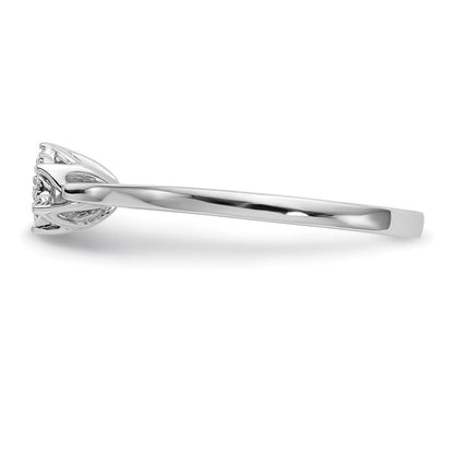 14k White Gold Complete Real Diamond Cluster Engagement Ring