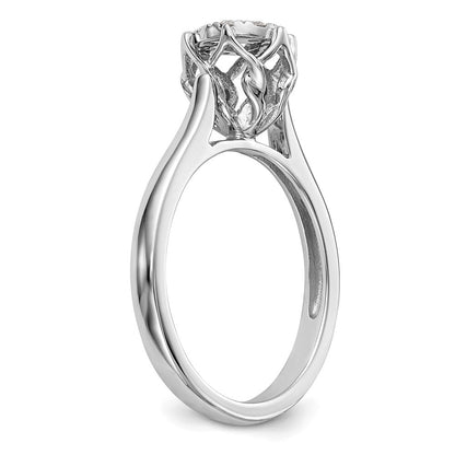 14k White Gold Complete Real Diamond Cluster Engagement Ring