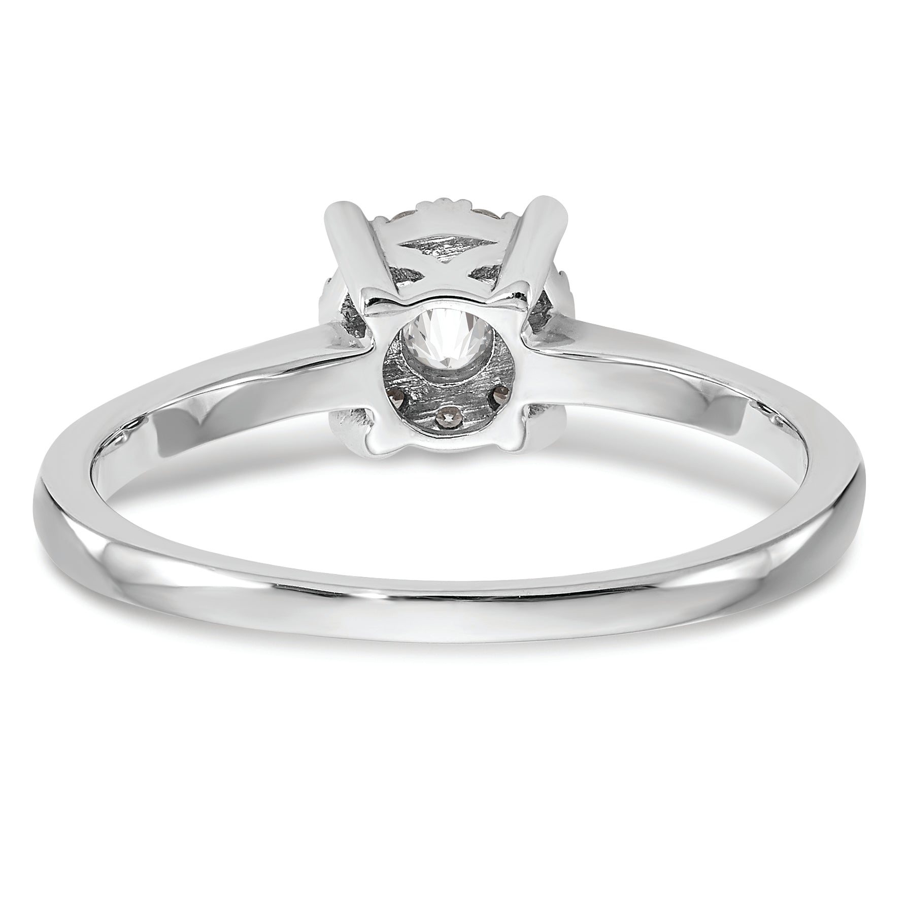 14K White Gold Halo Cluster 1/4 Carat Diamond Complete Engagement Ring
