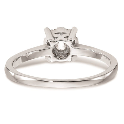 14K White Gold Complete Real Diamond Cluster Engagement Ring