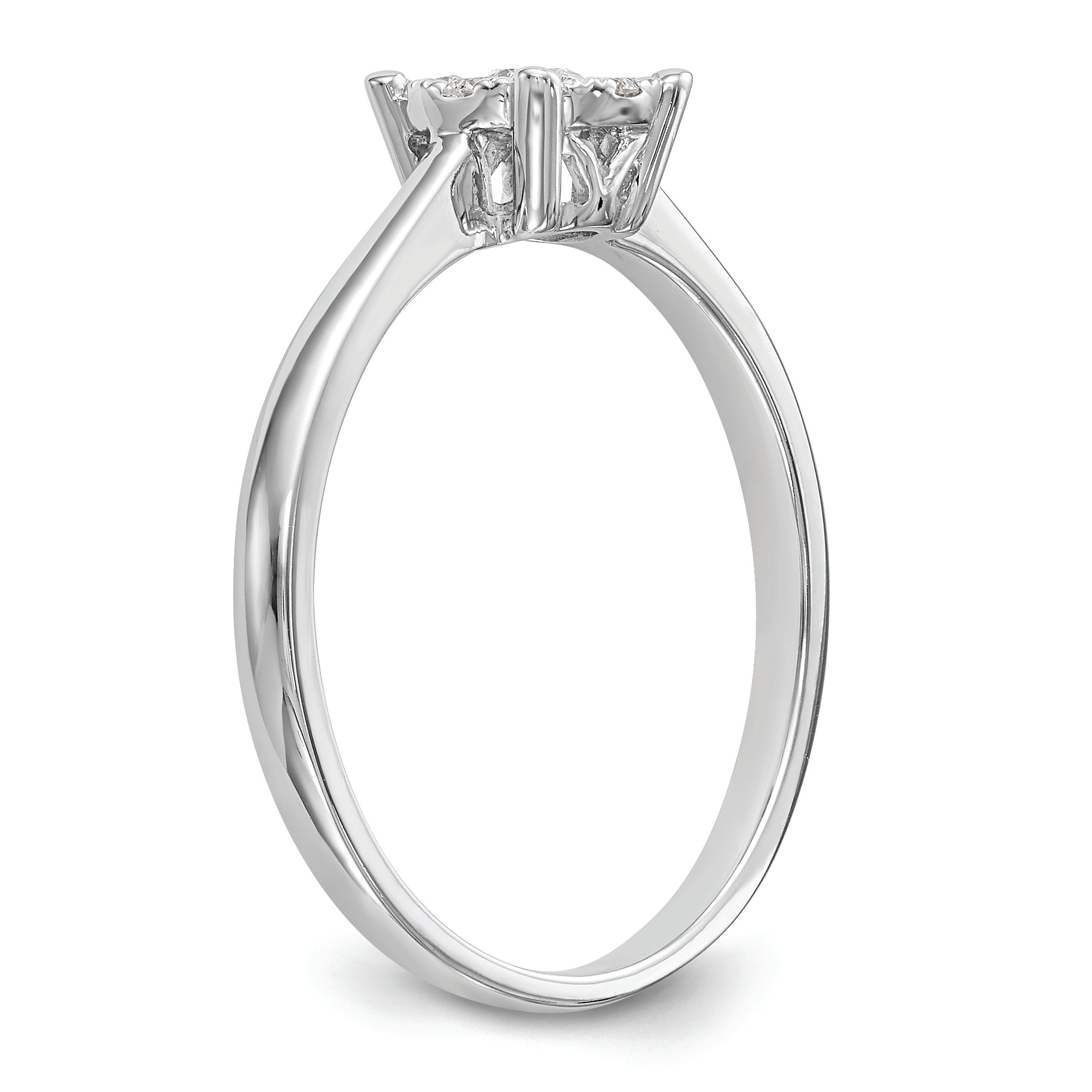 14K White Gold Halo Cluster 1/4 Carat Diamond Complete Engagement Ring