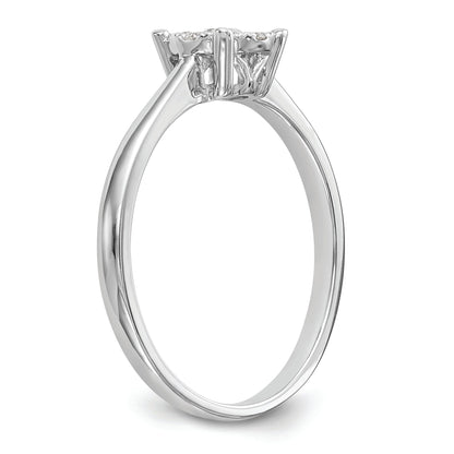 14K White Gold Halo Cluster 1/4 Carat Diamond Complete Engagement Ring