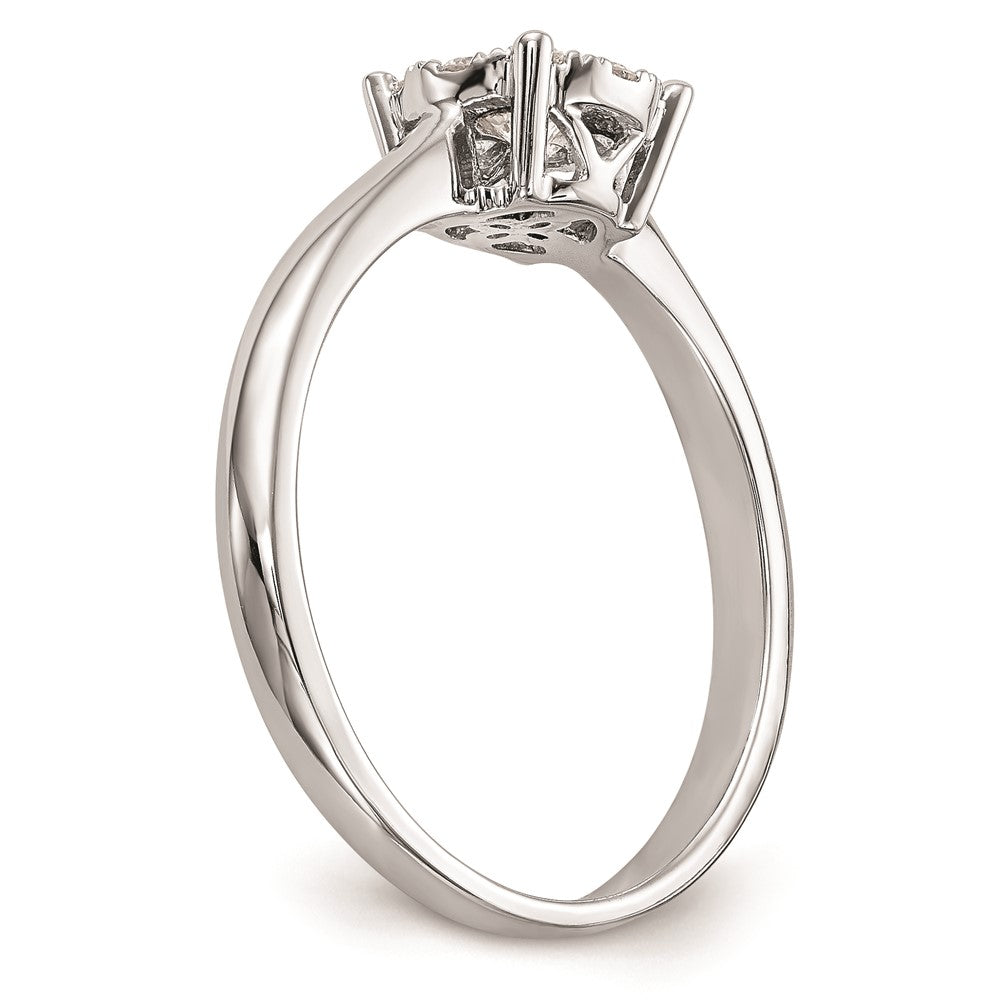 14K White Gold Complete Real Diamond Cluster Engagement Ring