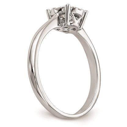 14K White Gold Complete Real Diamond Cluster Engagement Ring