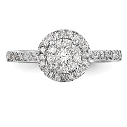 14k White Gold 1/2 Ct. Lab Grown Diamond VS/SI+ G+ Complete Cluster Engagement Ring