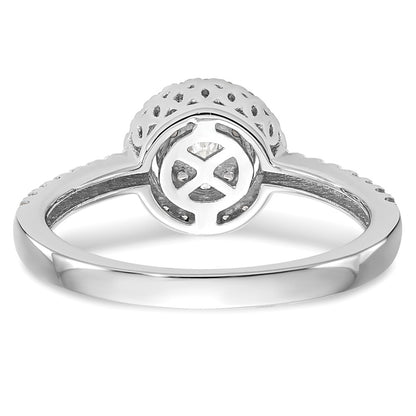 14k White Gold 1/2 Ct. Lab Grown Diamond VS/SI+ G+ Complete Cluster Engagement Ring