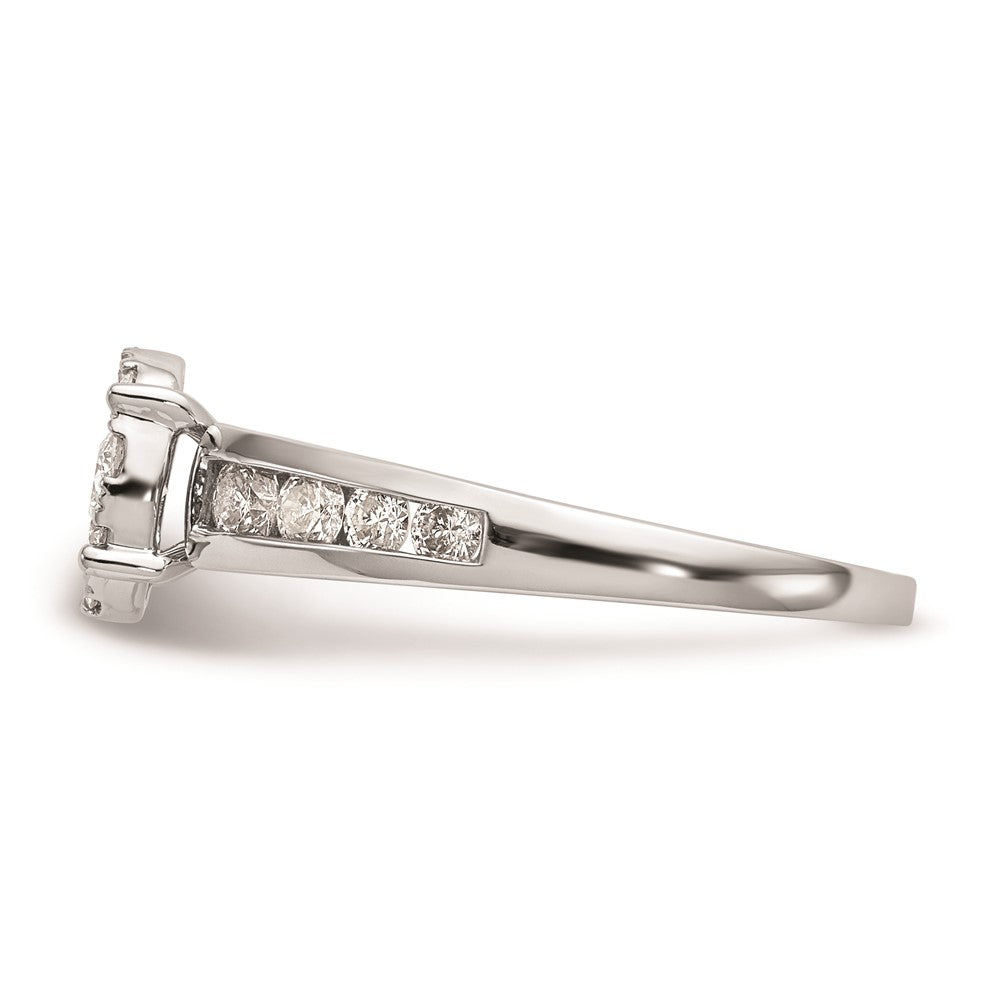 14K White Gold Complete Real Diamond Cluster Engagement Ring