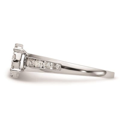 14K White Gold Complete Real Diamond Cluster Engagement Ring