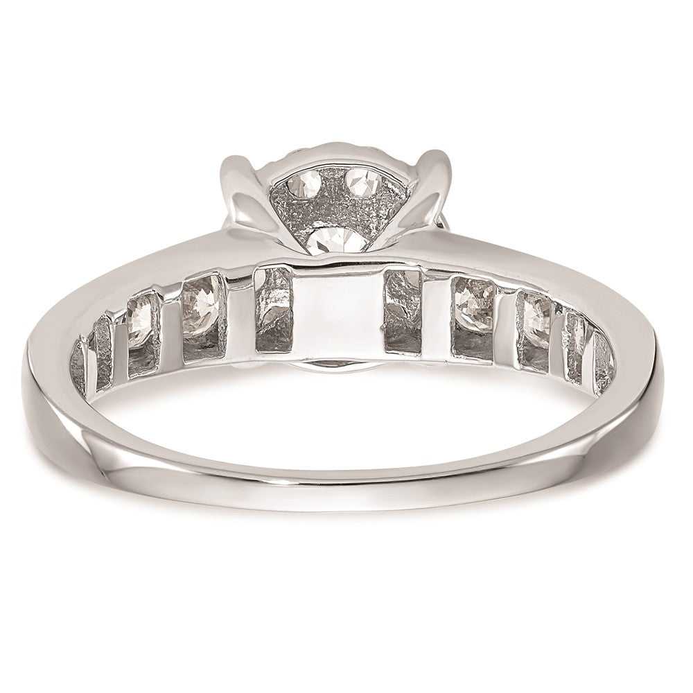 14K White Gold Complete Real Diamond Cluster Engagement Ring