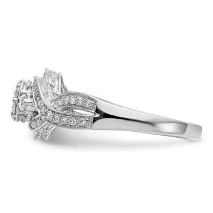 14K White Gold Complete Diamond Cluster Engagement Ring