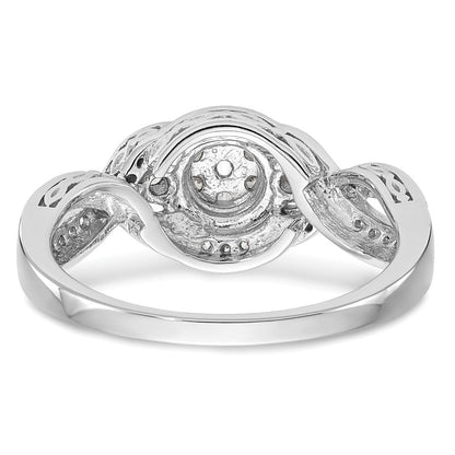 14k White Gold Complete Real Diamond Cluster Engagement Ring