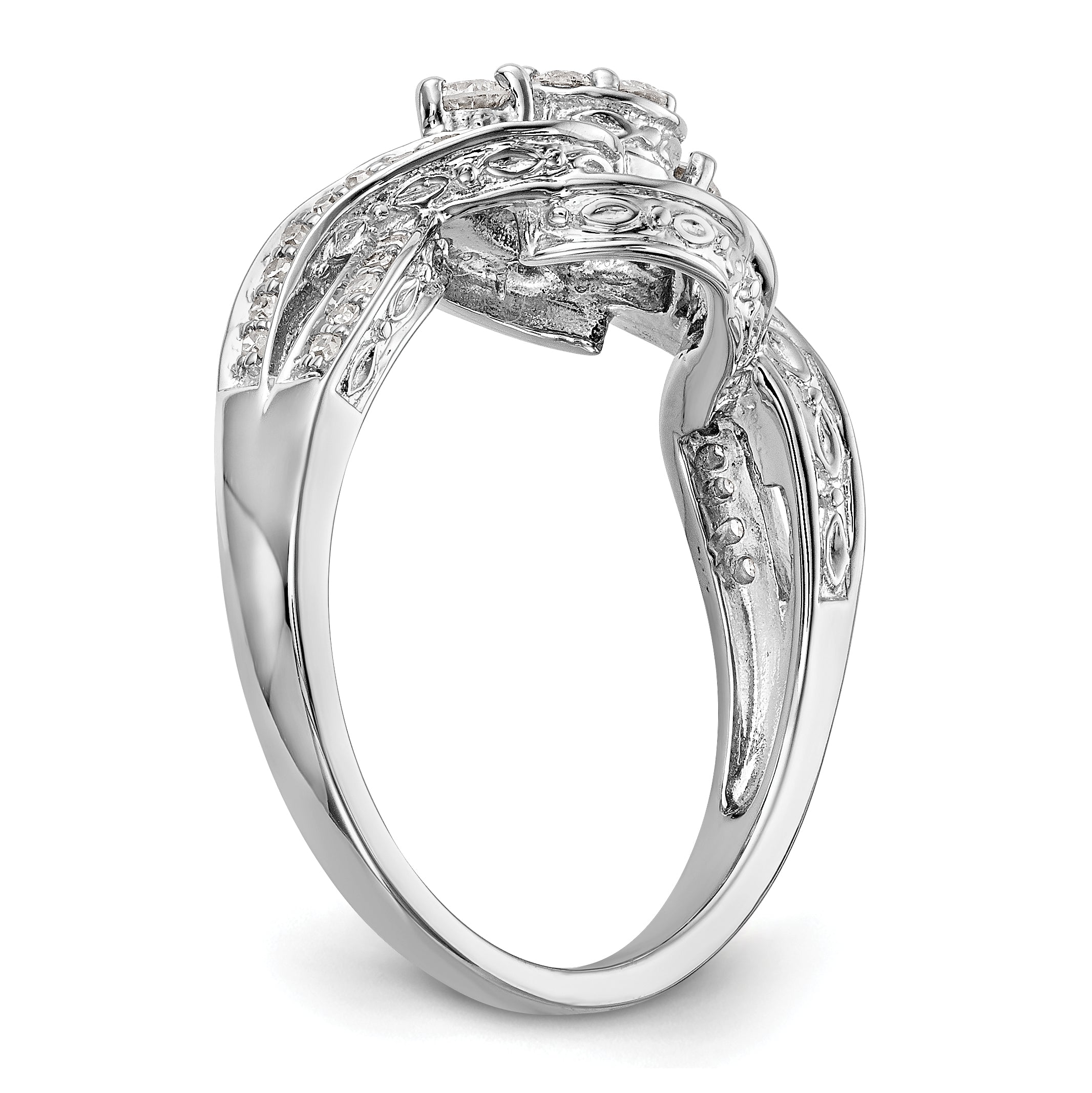 14K White Gold Complete Diamond Cluster Engagement Ring