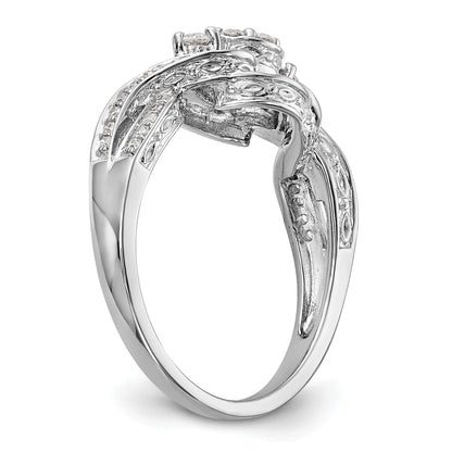 14K White Gold Complete Diamond Cluster Engagement Ring