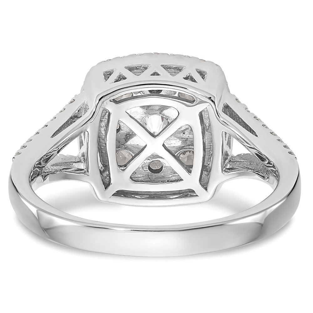1.00ct. CZ Solid Real 14K White Gold Complete Cluster Engagement Ring