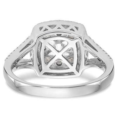 1.00ct. CZ Solid Real 14K White Gold Complete Cluster Engagement Ring
