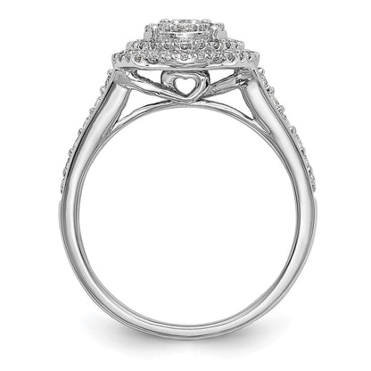 0.90ct. CZ Solid Real 14K White Gold Cluster Wedding Wedding Band Ring