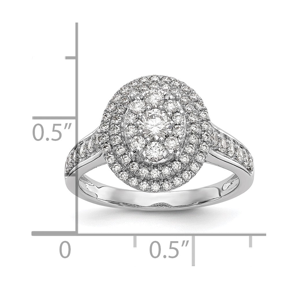 0.90ct. CZ Solid Real 14K White Gold Cluster Wedding Wedding Band Ring