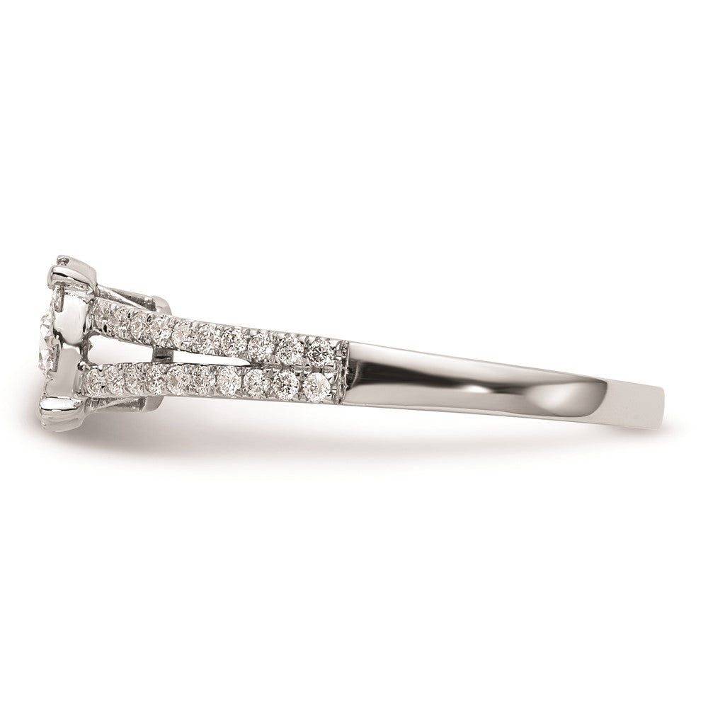 14K White Gold Complete Real Diamond Cluster Engagement Ring