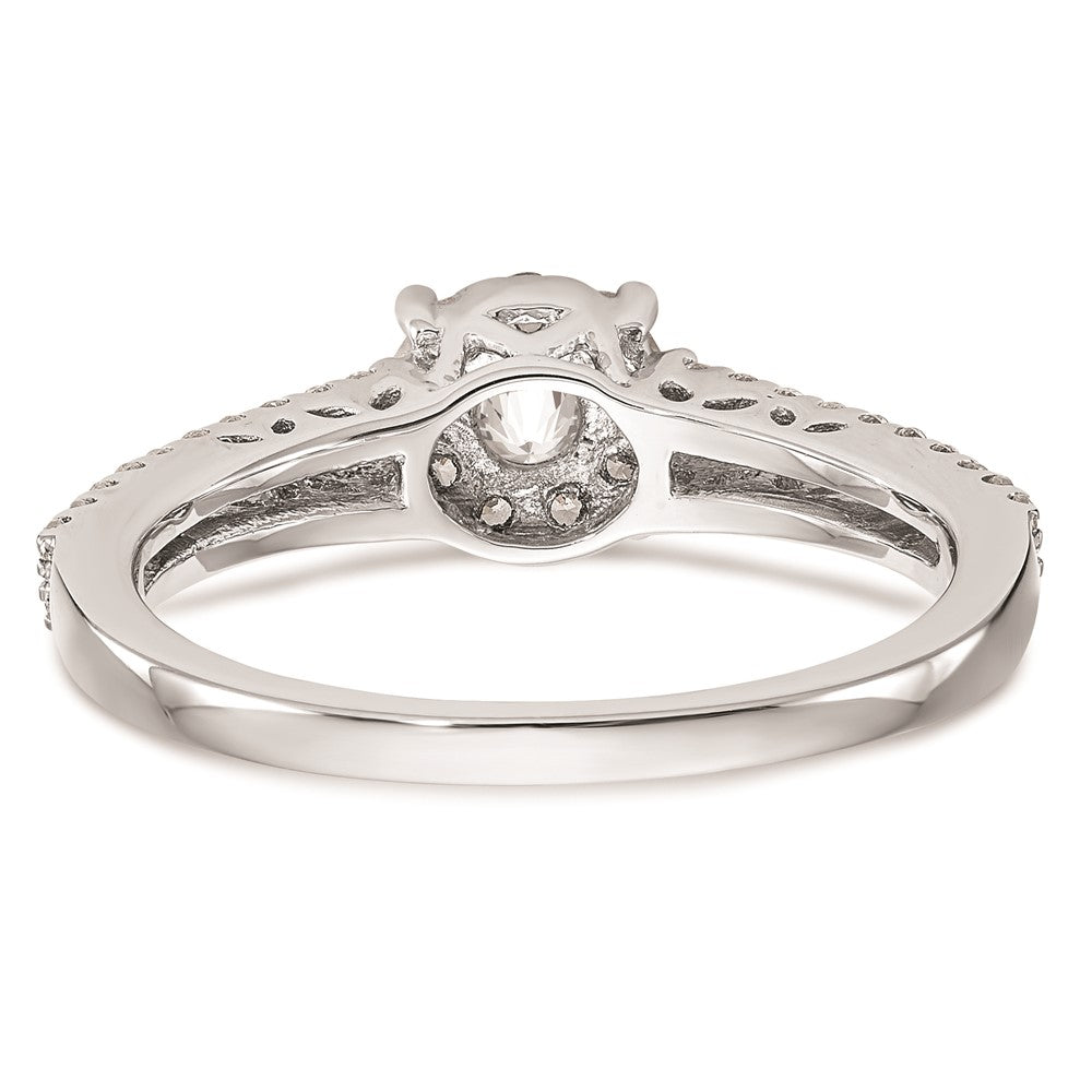 14K White Gold Complete Real Diamond Cluster Engagement Ring