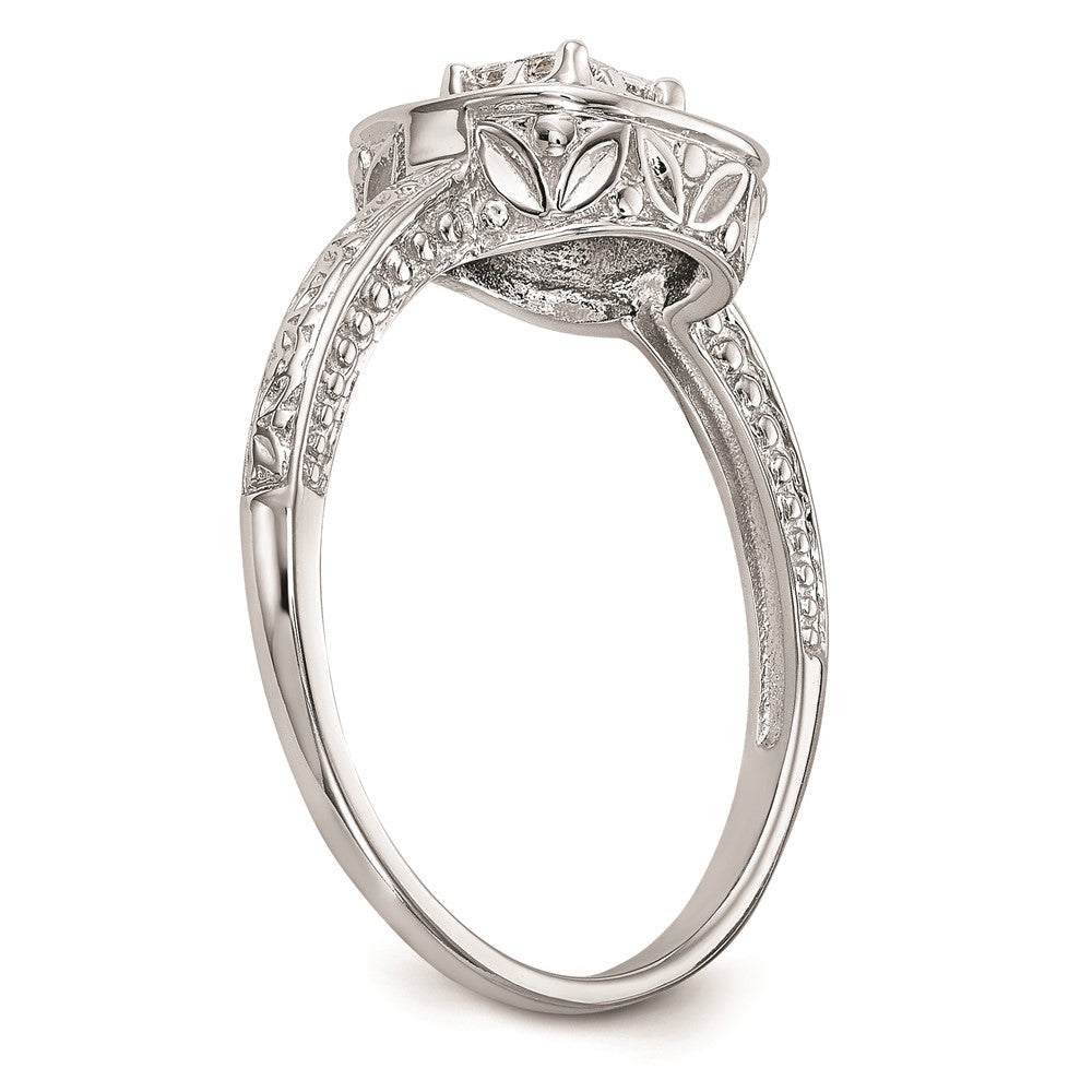 14K White Gold Complete Real Diamond Cluster Engagement Ring