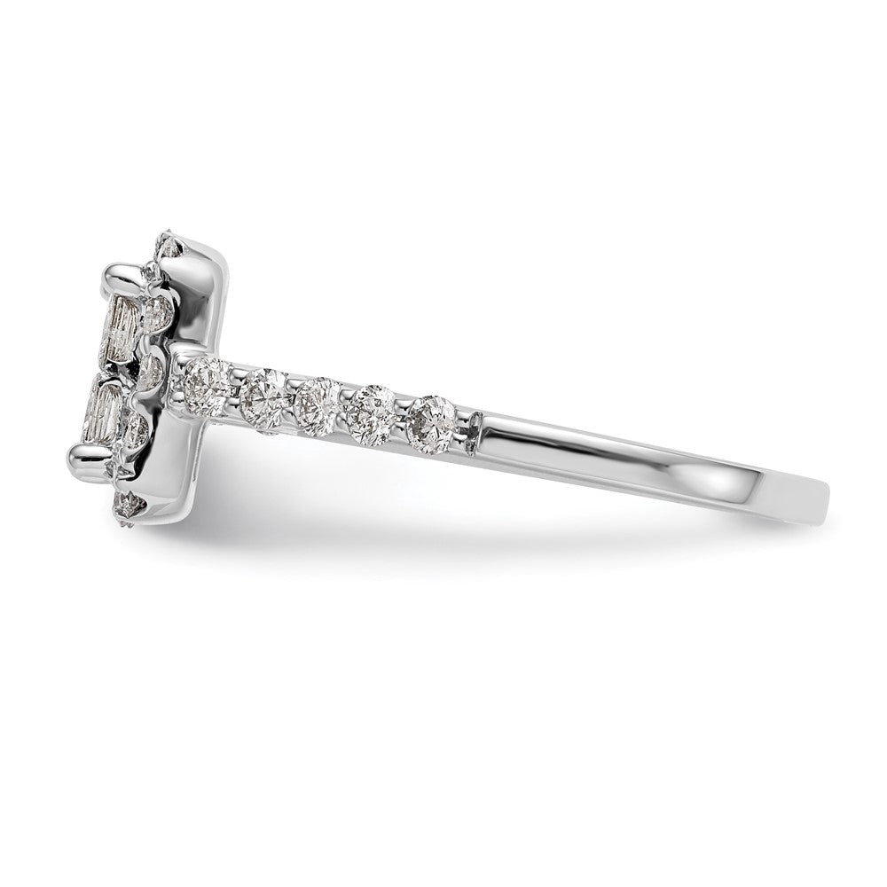 1.50ct. CZ Solid Real 14K White Gold Complete Cluster Engagement Ring