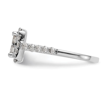 1.50ct. CZ Solid Real 14K White Gold Complete Cluster Engagement Ring