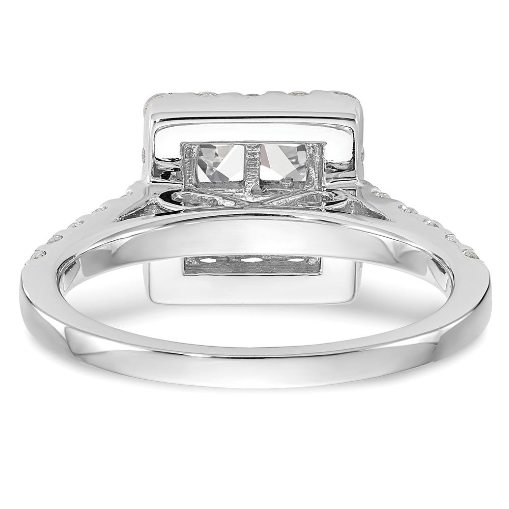 1.50ct. CZ Solid Real 14K White Gold Complete Cluster Engagement Ring