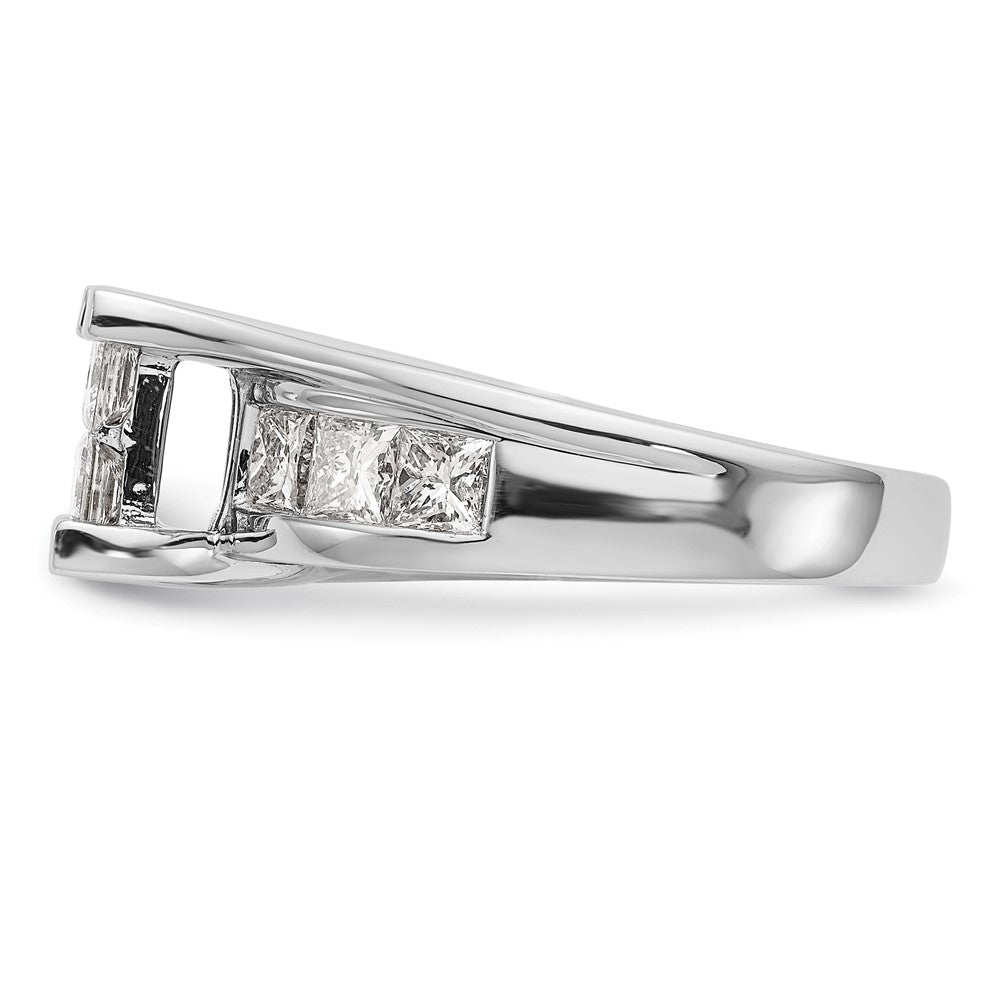 14K White Gold Complete Real Diamond Cluster Engagement Ring