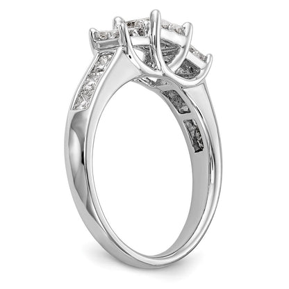 14K White Gold Complete Real Diamond Cluster Engagement Ring