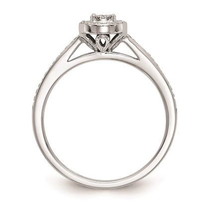 14K White Gold Complete Real Diamond Cluster Engagement Ring
